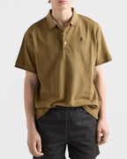 Garment-dyed cotton polo shirt
