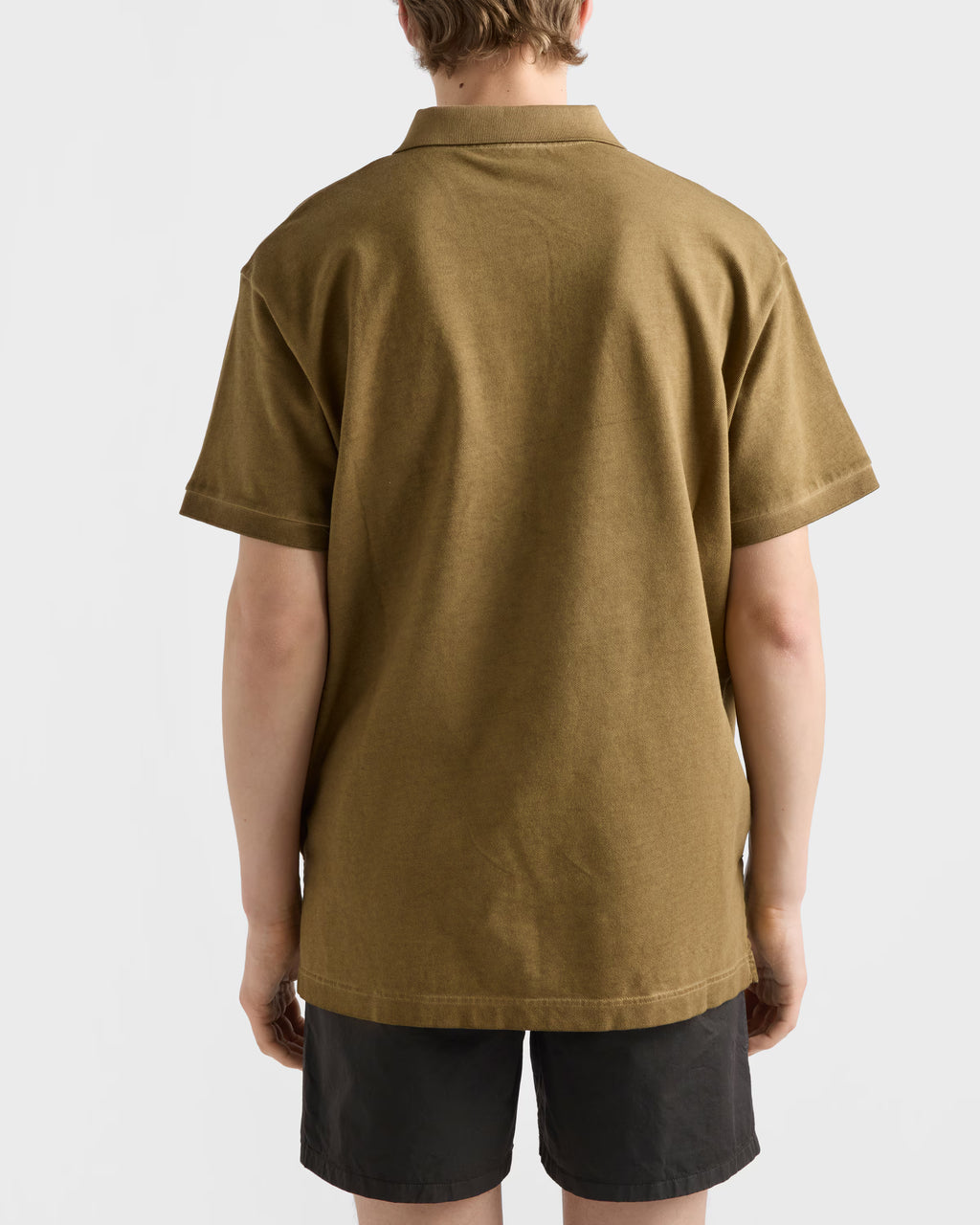 Garment-dyed cotton polo shirt