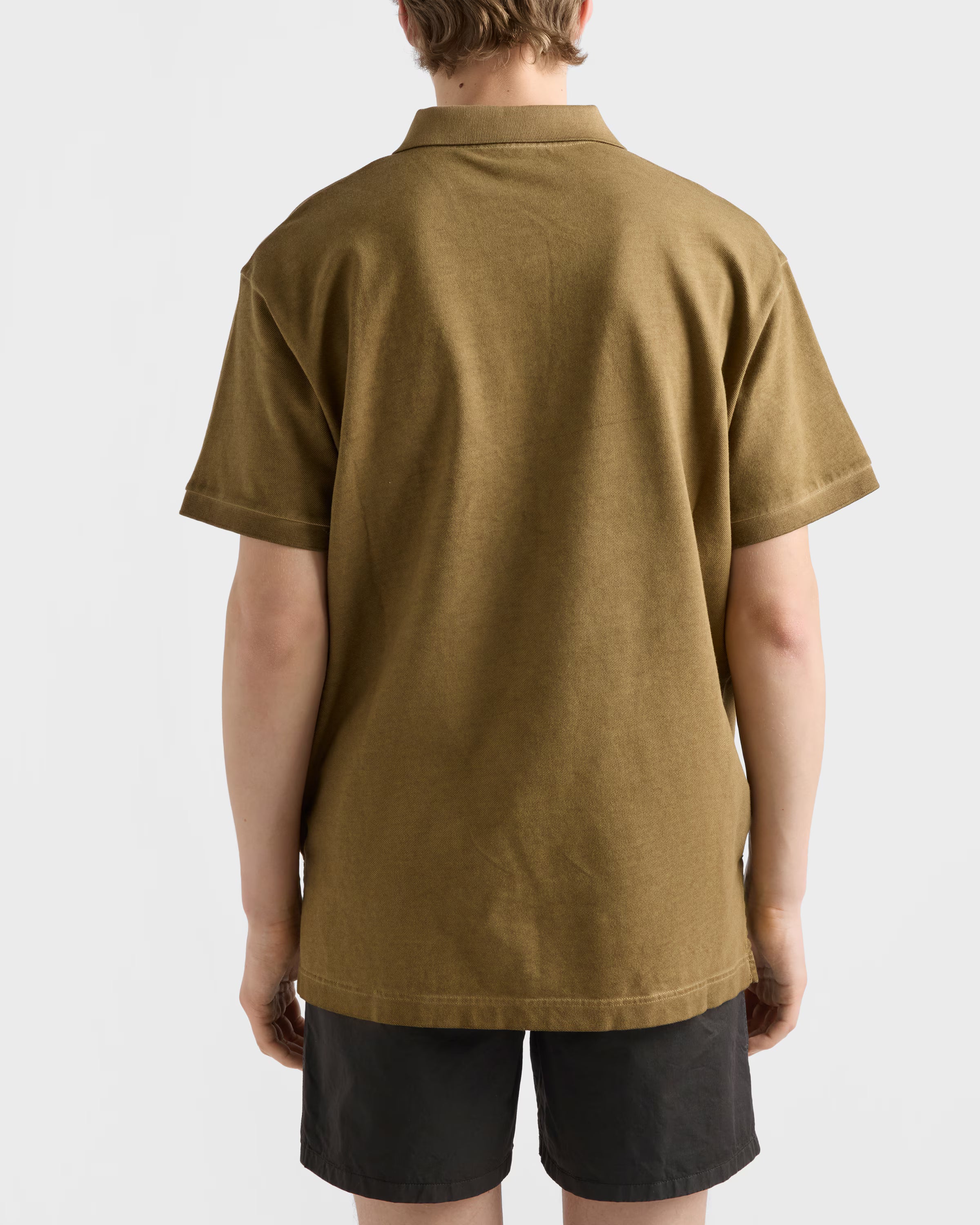 Garment-dyed cotton polo shirt