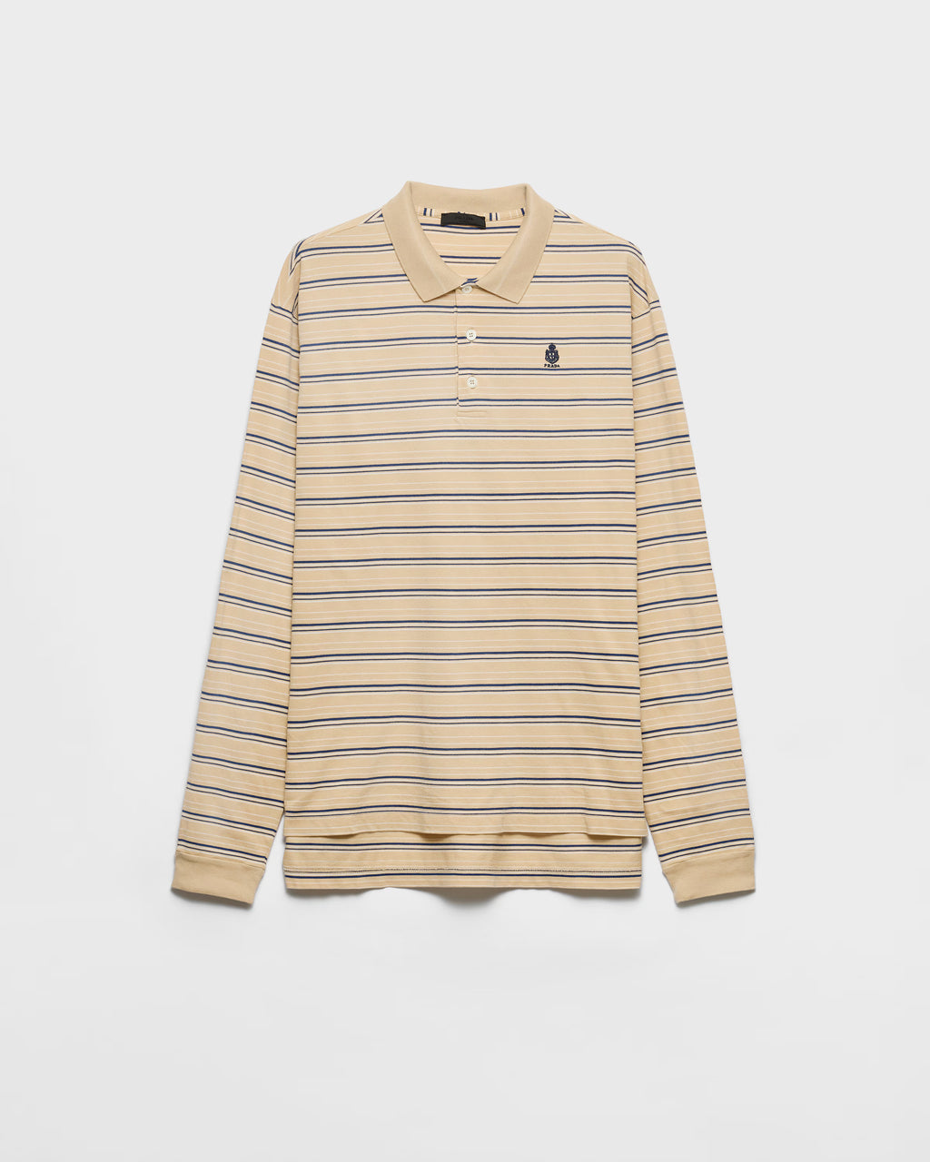 Striped cotton piqué polo shirt