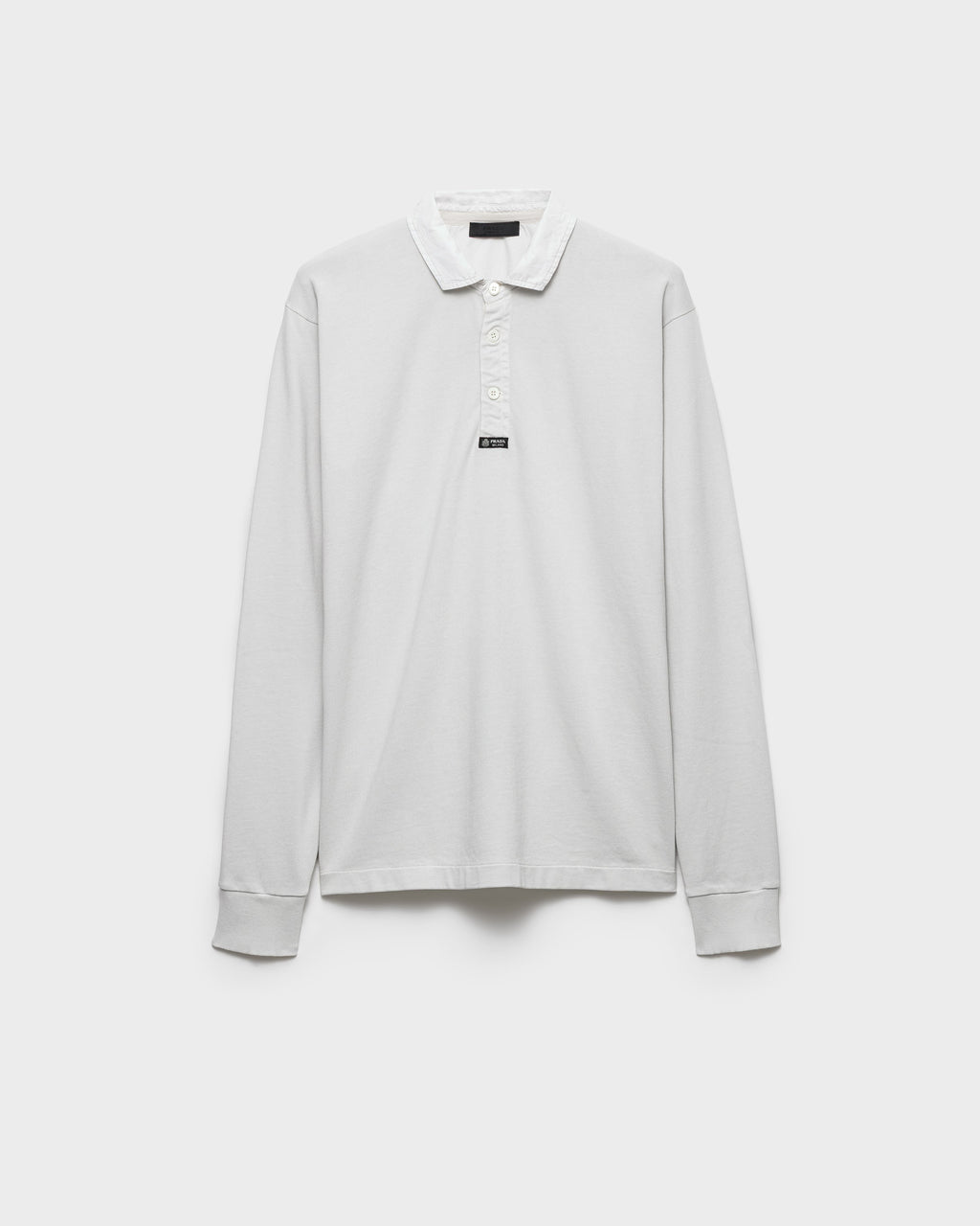 Long-sleeved cotton polo shirt