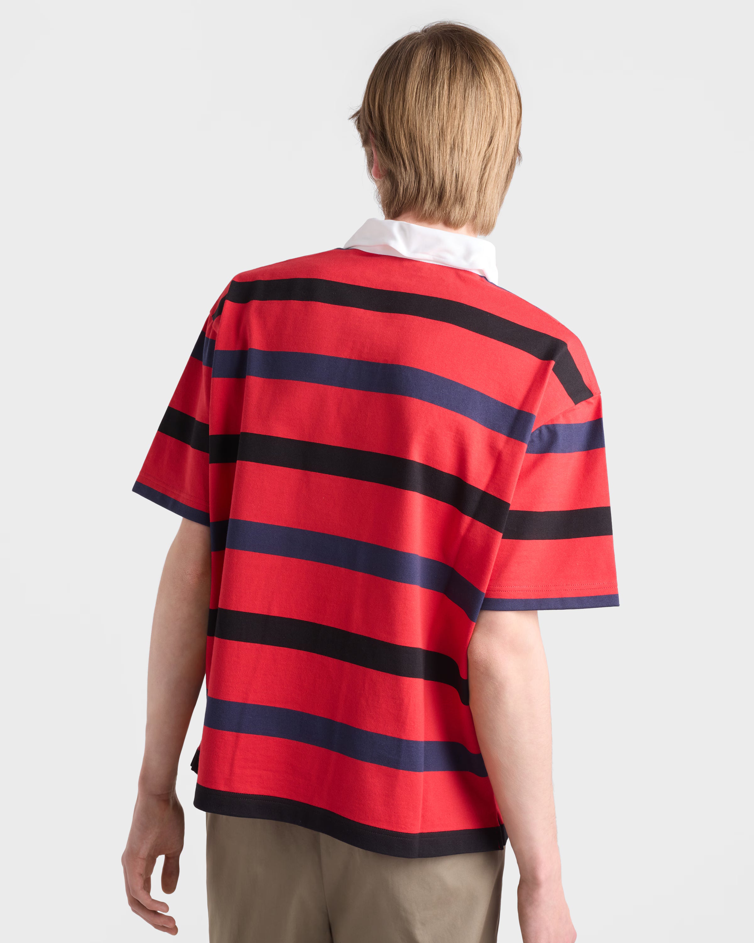 Short-sleeved cotton polo shirt