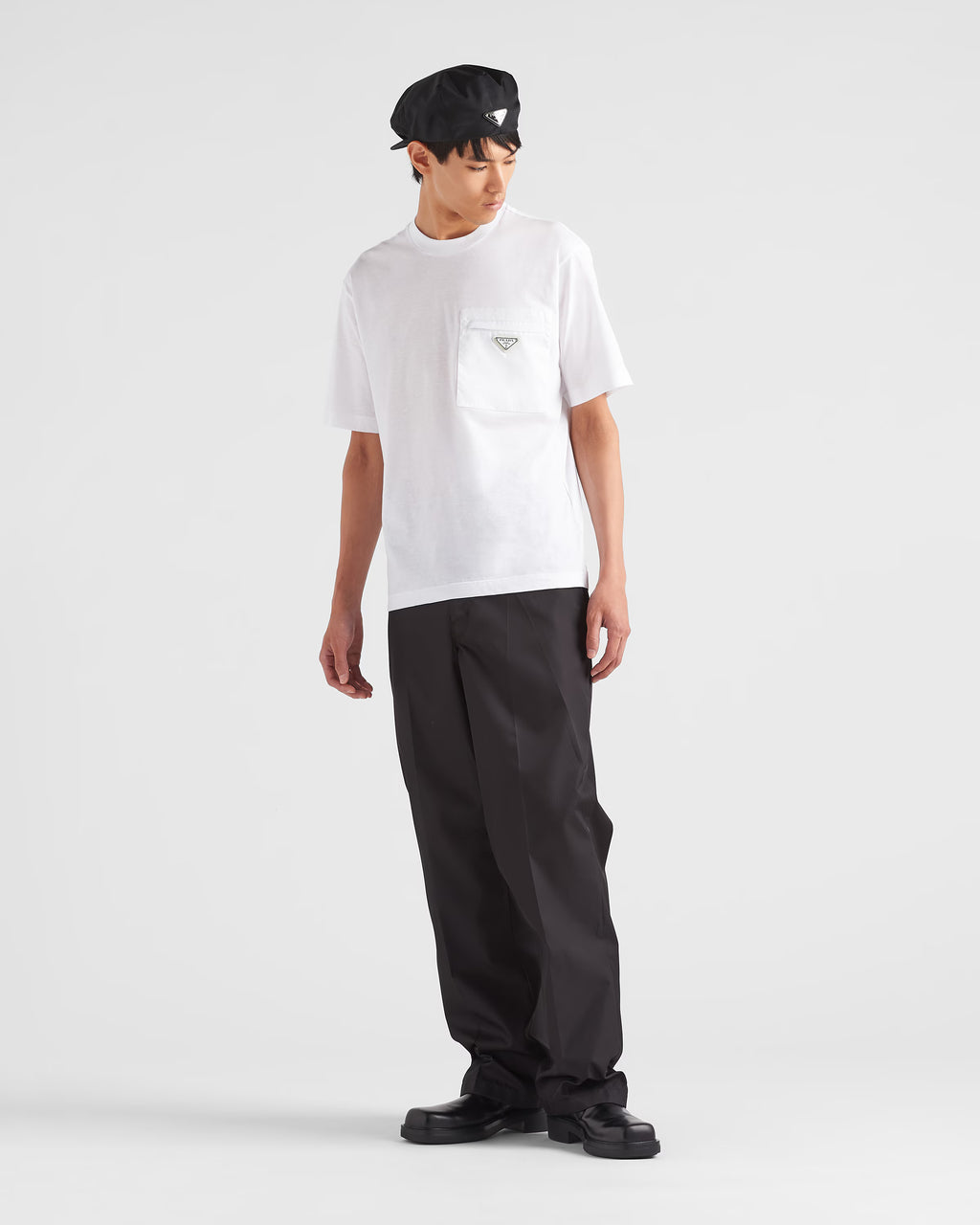 Re-Nylon and jersey T-shirt
