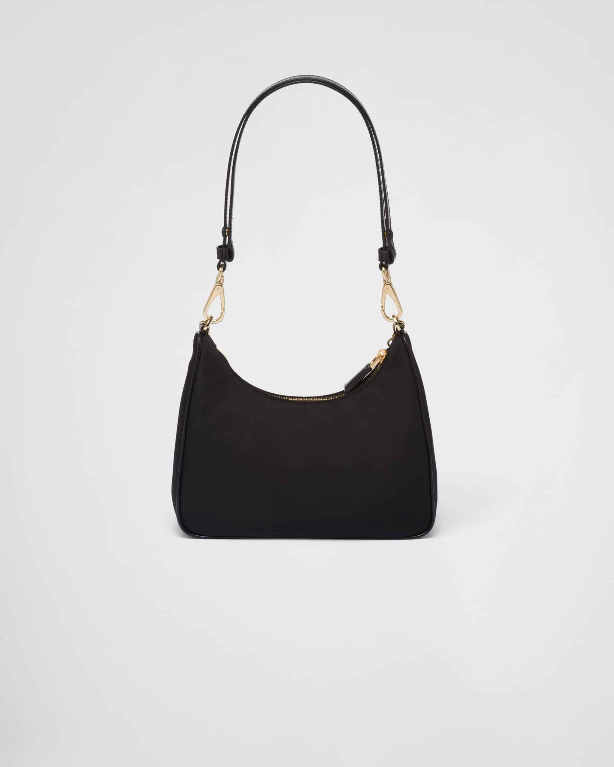 Re-Nylon and brushed leather mini-bag