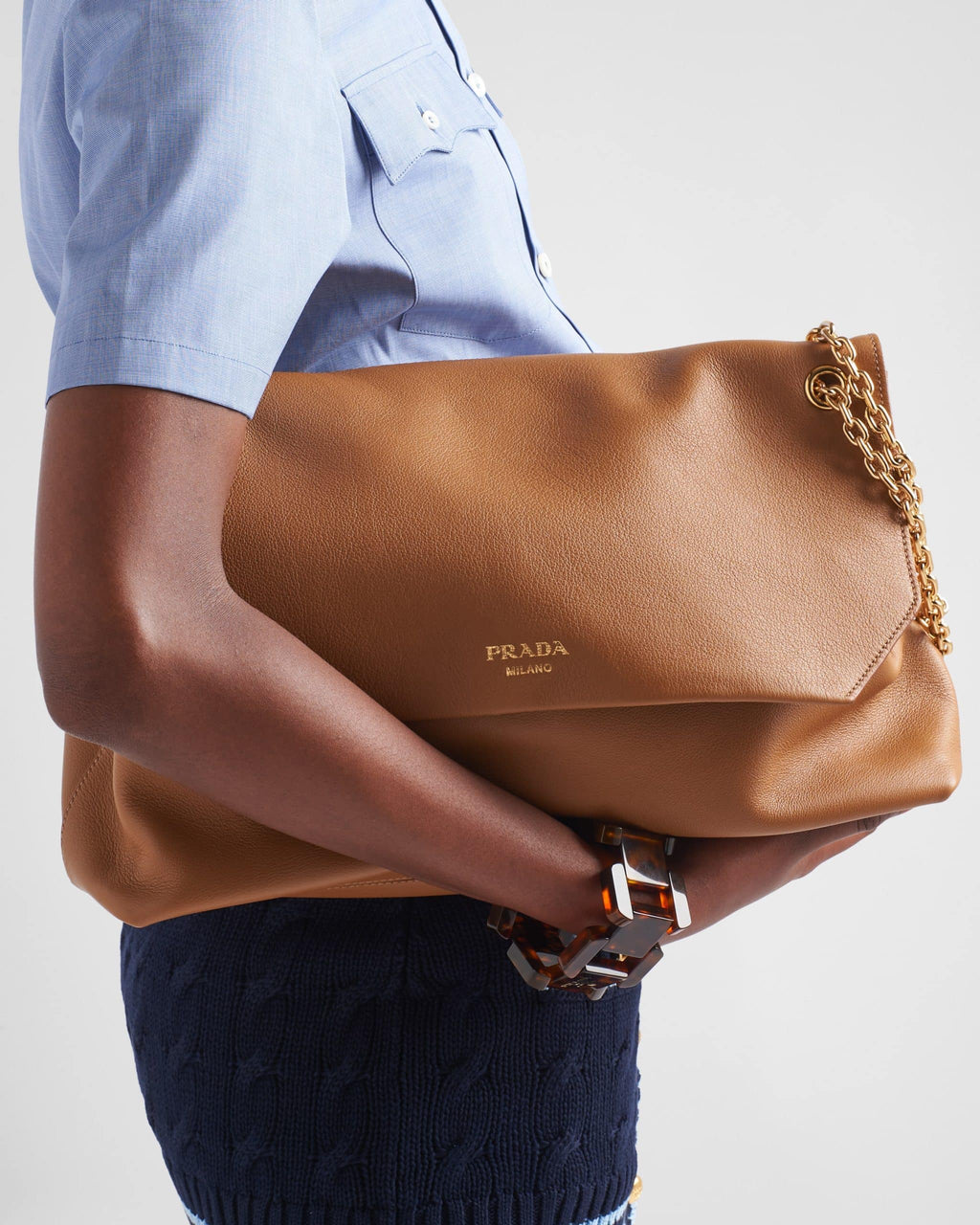 Large leather shoulder bag