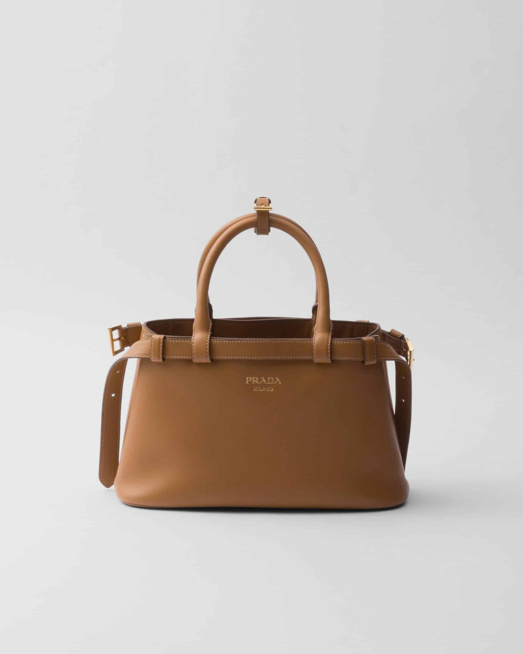 Prada Buckle small leather handbag with double belt