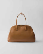 Large leather tote bag with zipper closure