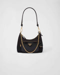 Re-Nylon and brushed leather mini-bag