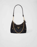 Re-Nylon and brushed leather mini-bag