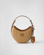 Wicker and leather Prada Arqué bag