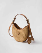 Wicker and leather Prada Arqué bag