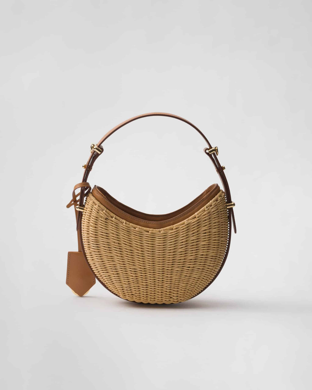Wicker and leather Prada Arqué bag