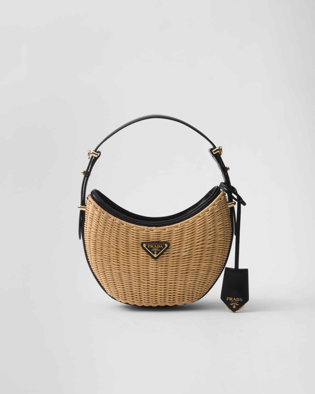 Wicker and leather Prada Arqué bag
