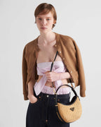 Wicker and leather Prada Arqué bag