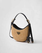 Wicker and leather Prada Arqué bag