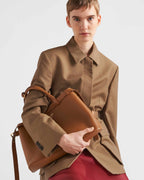 Prada Buckle medium leather handbag with double belt