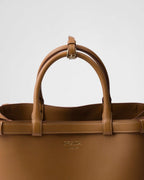 Prada Buckle medium leather handbag with double belt