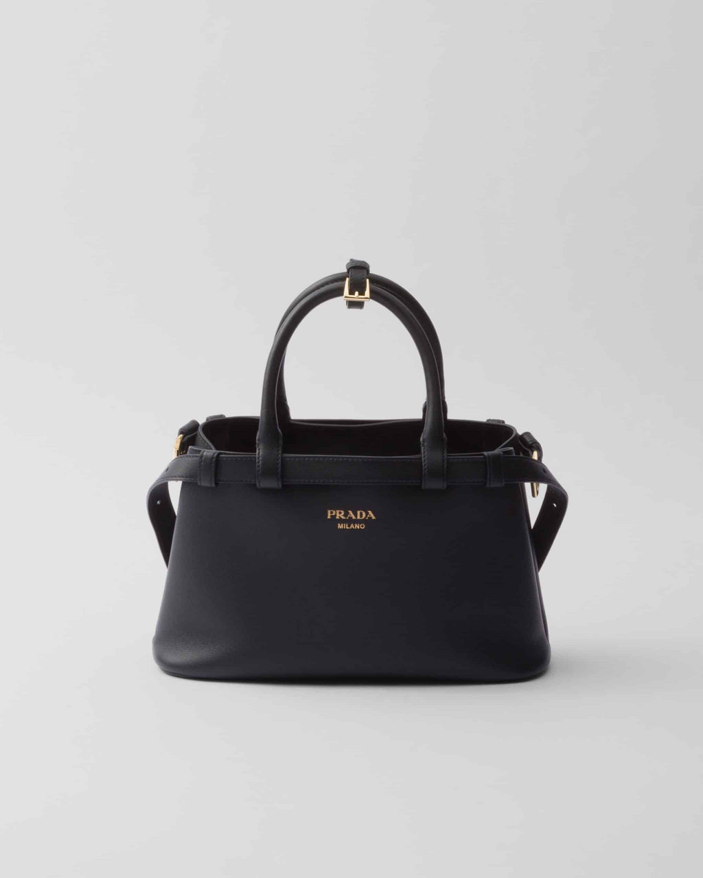 Prada Buckle small leather handbag with double belt
