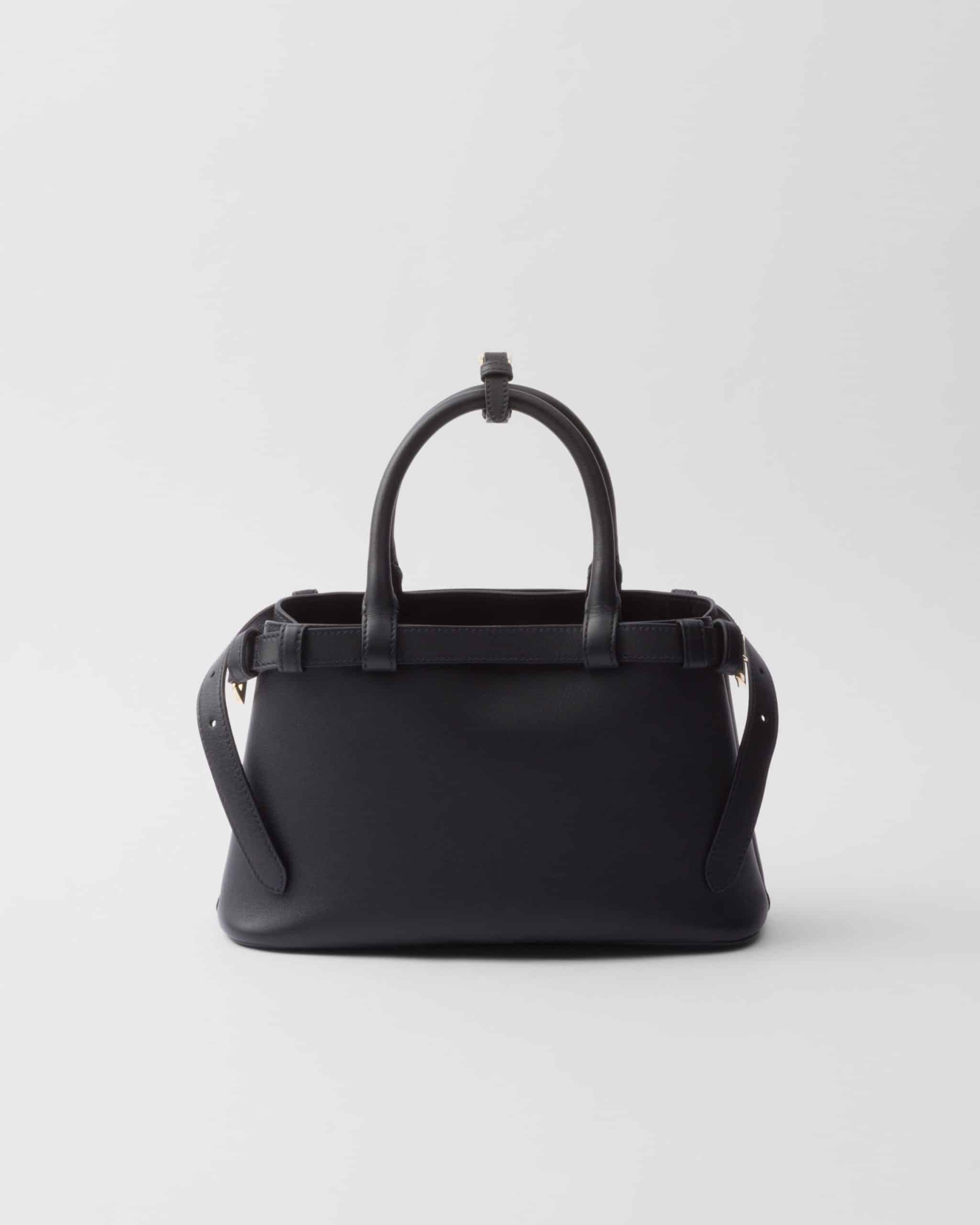 Prada Buckle small leather handbag with double belt