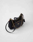 Re-Nylon and brushed leather mini-bag