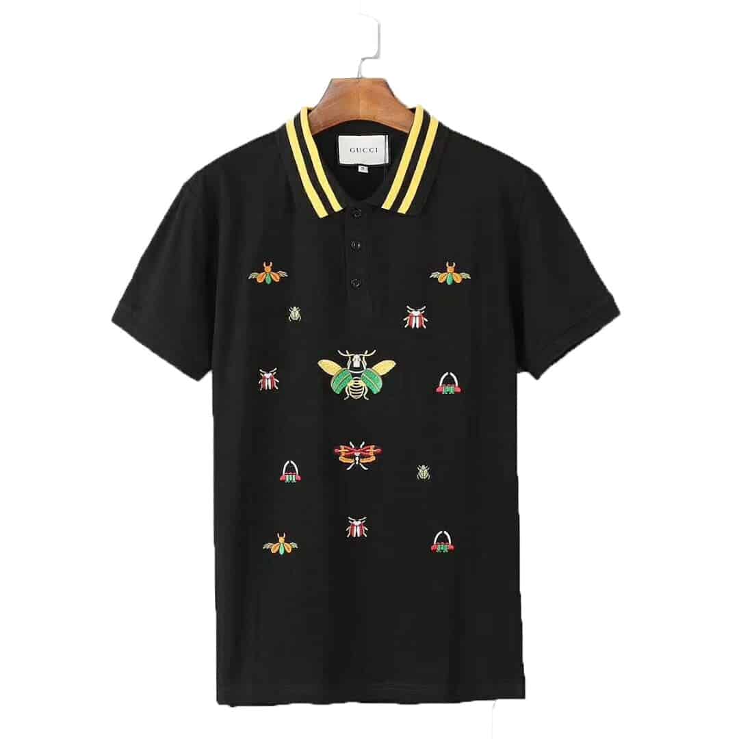 Gucci Bee-embroidered Polo T-Shirt