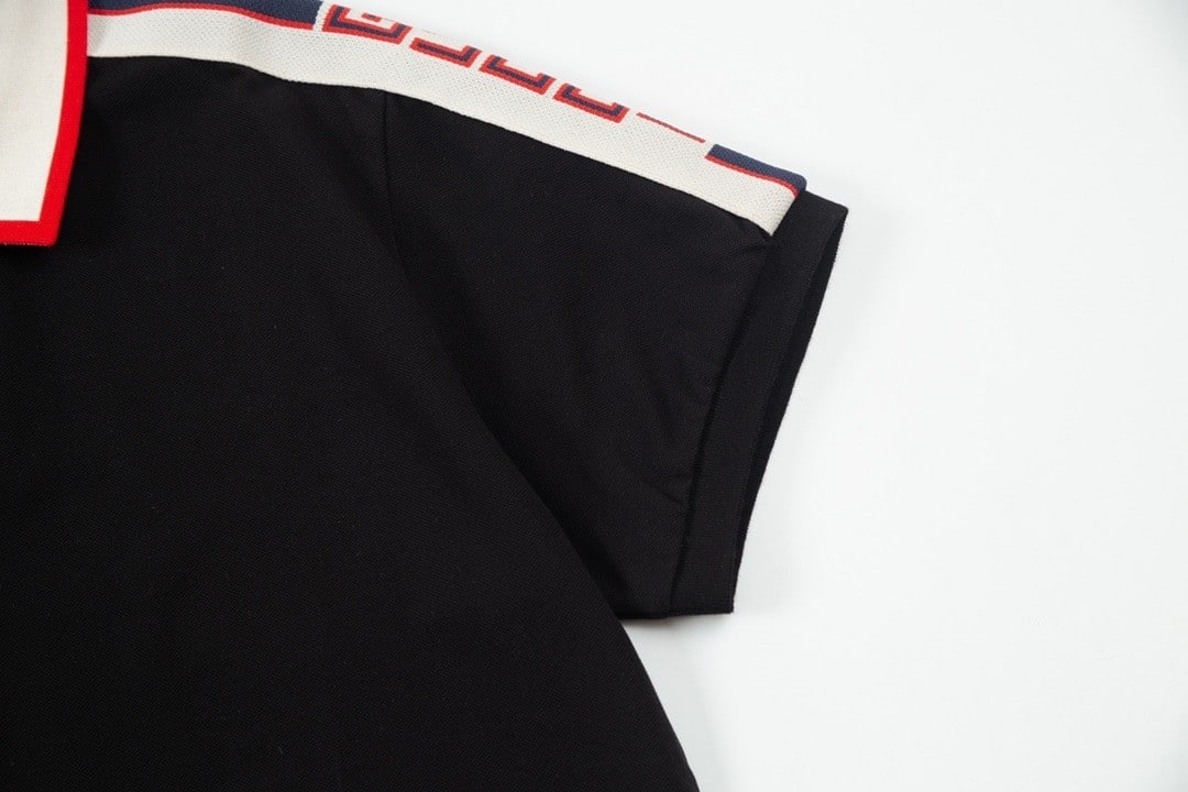 Gucci Side Stripe Logo Pique Polo