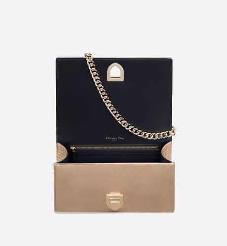 Christian Dior Diorama Bag Metallic Gold Microcannage Calfskin bag
