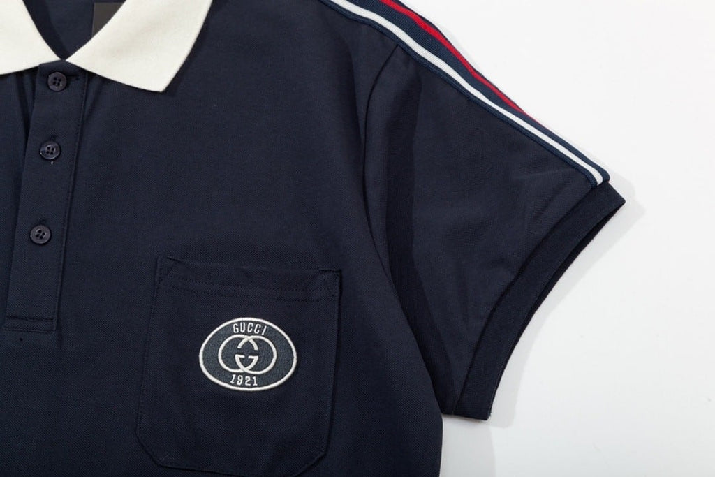 Gucci Side Stripe Logo Pique Polo