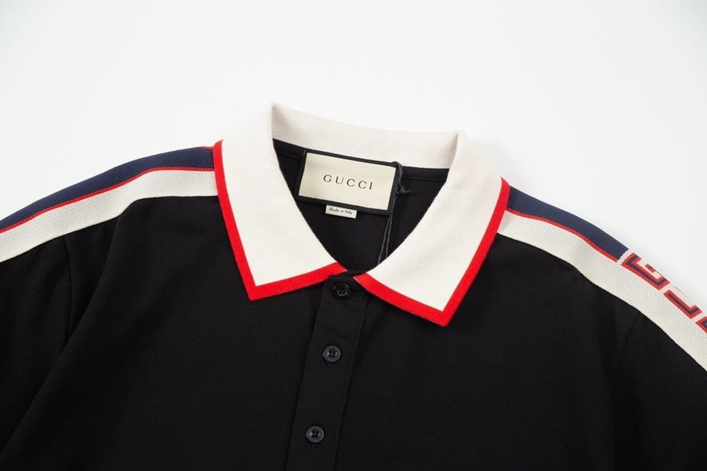 Gucci Side Stripe Logo Pique Polo