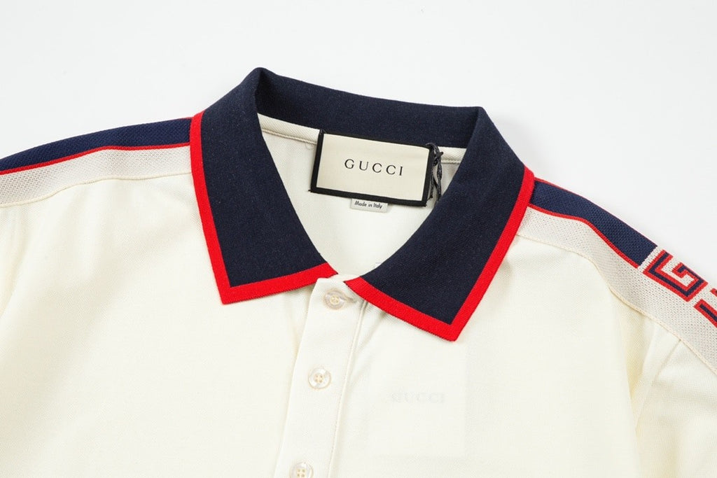 Gucci Side Stripe Logo Pique Polo