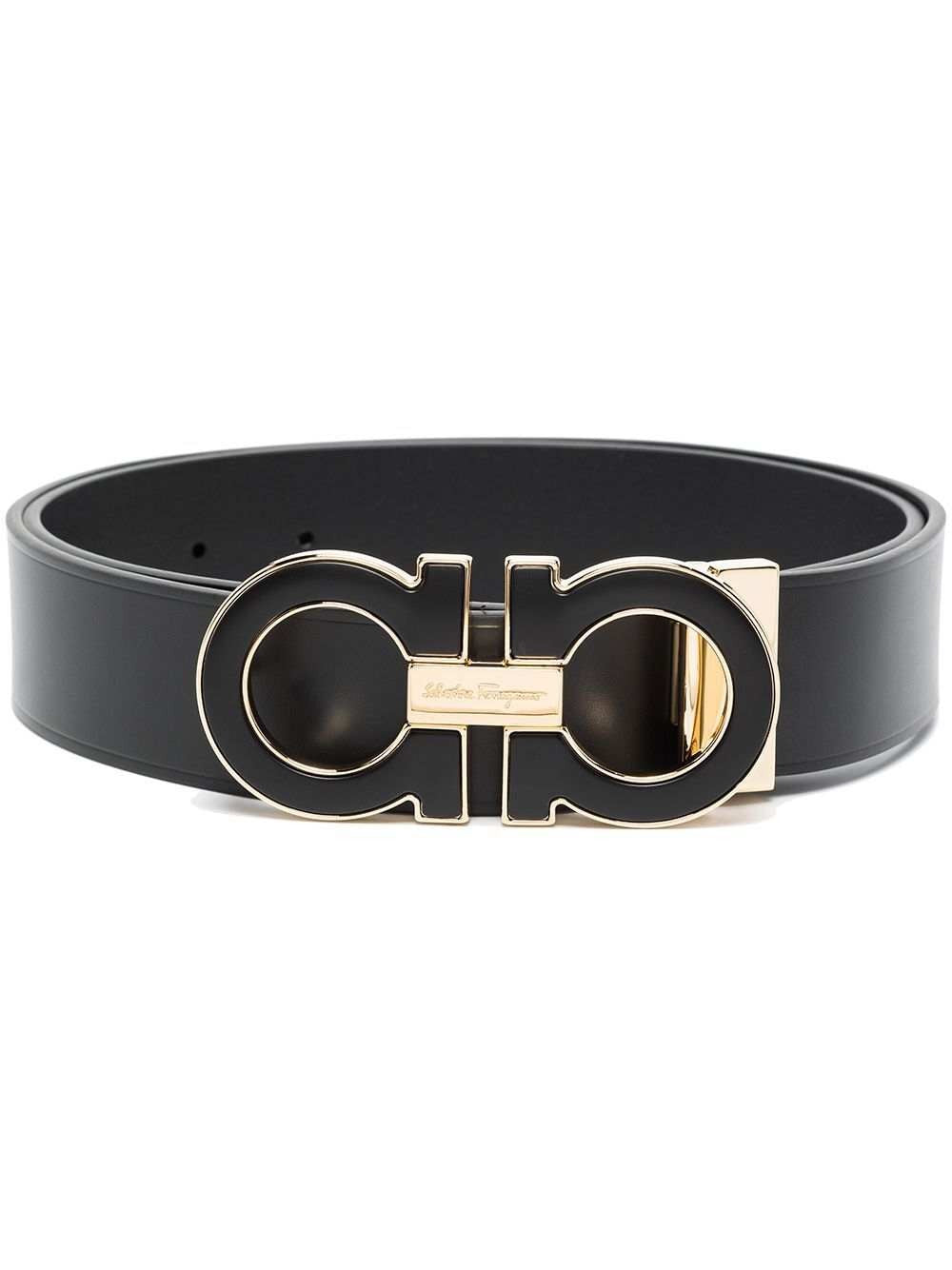 Salvatore Ferragamo black Gancini leather belt