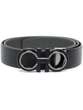 Salvatore Ferragamo pebbled leather Gancini buckle belt