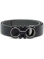 Salvatore Ferragamo pebbled leather Gancini buckle belt
