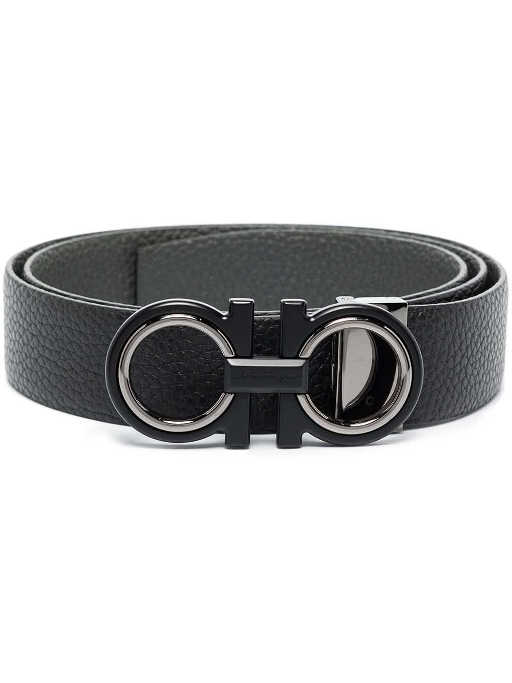 Salvatore Ferragamo pebbled leather Gancini buckle belt