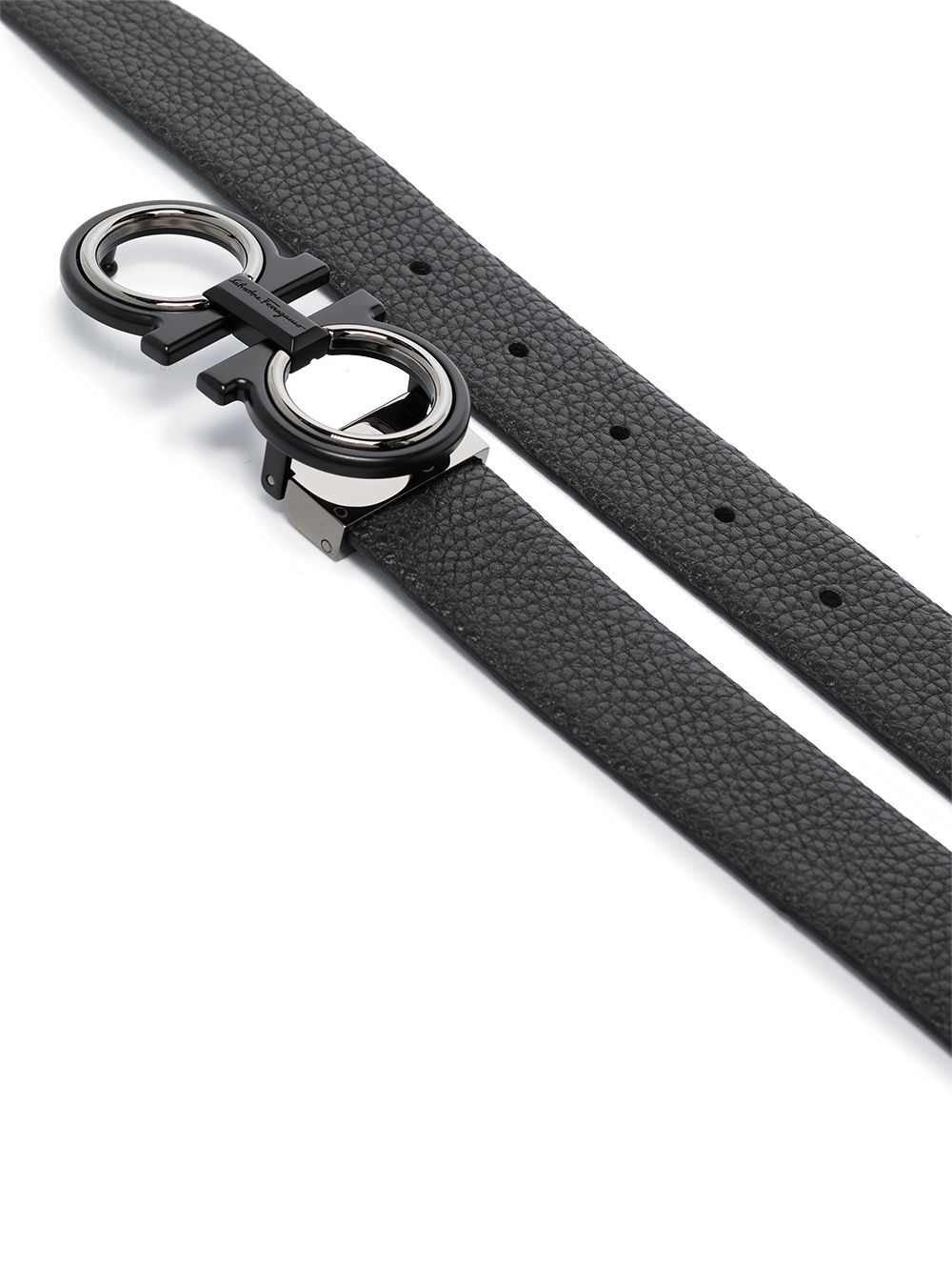 Salvatore Ferragamo pebbled leather Gancini buckle belt
