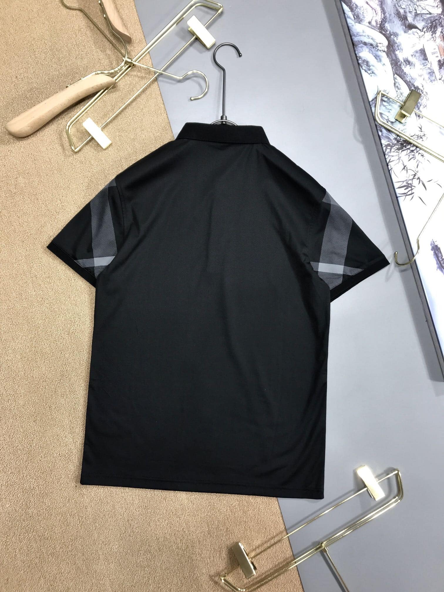 Business Lapel Cotton Polo Shirt Black