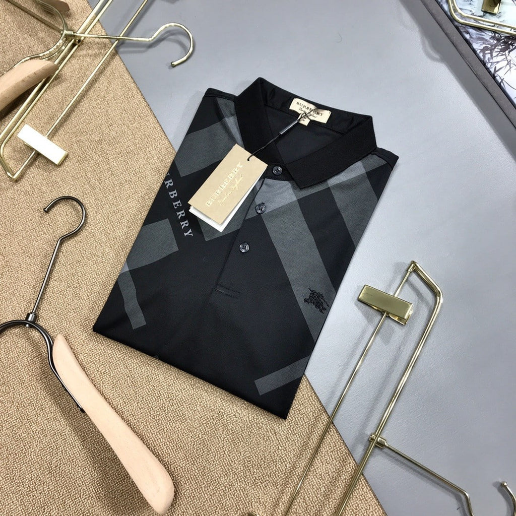 Business Lapel Cotton Polo Shirt Black