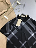 Business Lapel Cotton Polo Shirt Black