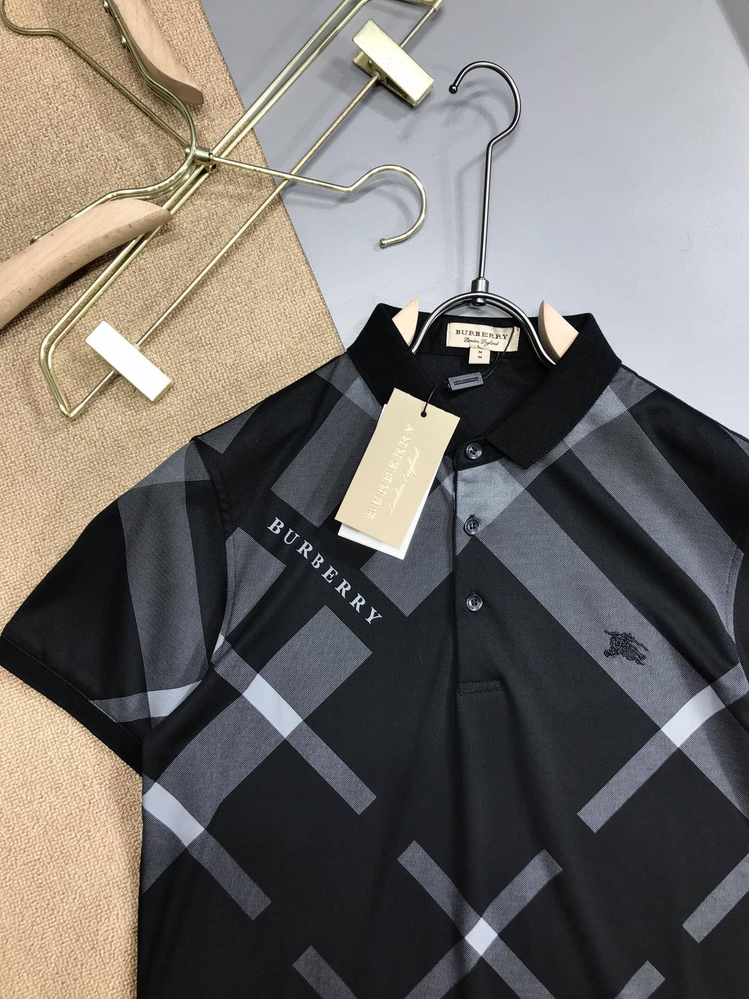 Business Lapel Cotton Polo Shirt Black