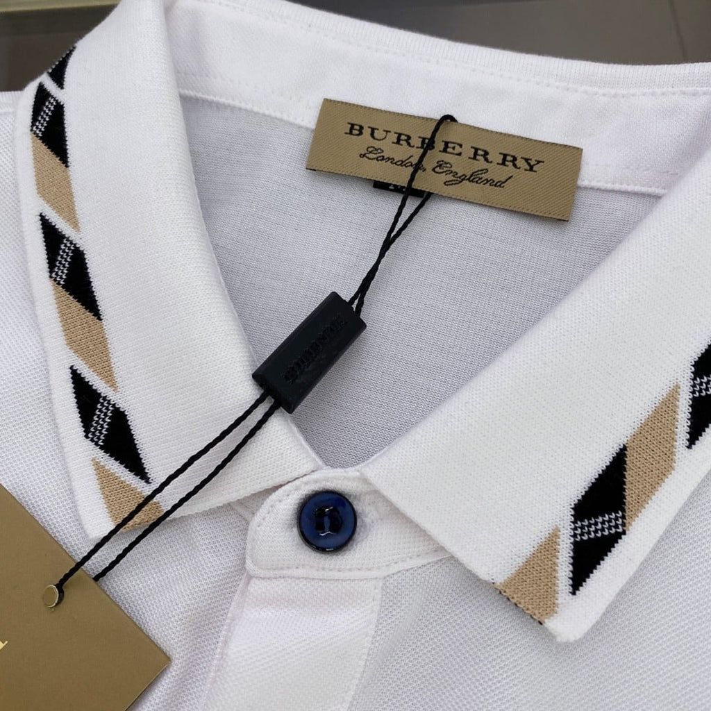 Logo Cotton Lapel Polo Shirt White