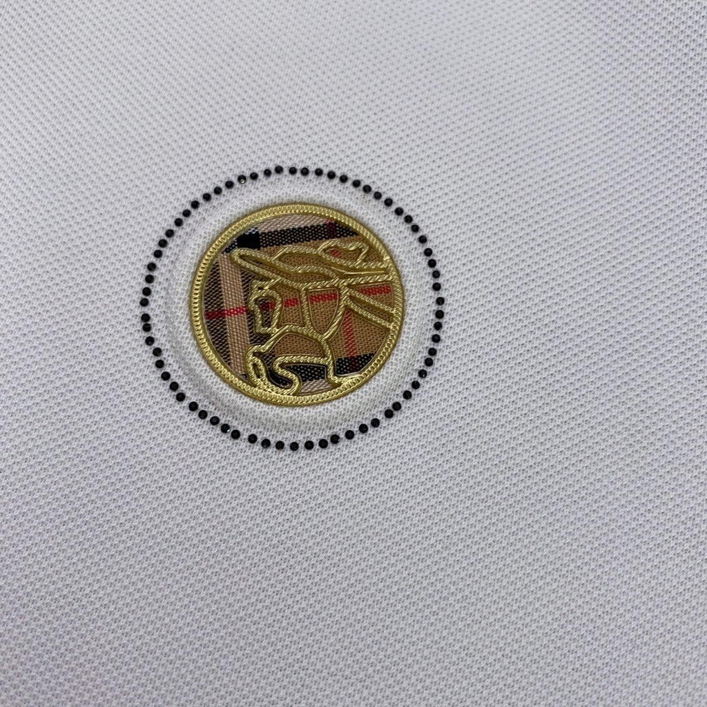 Logo Cotton Lapel Polo Shirt White