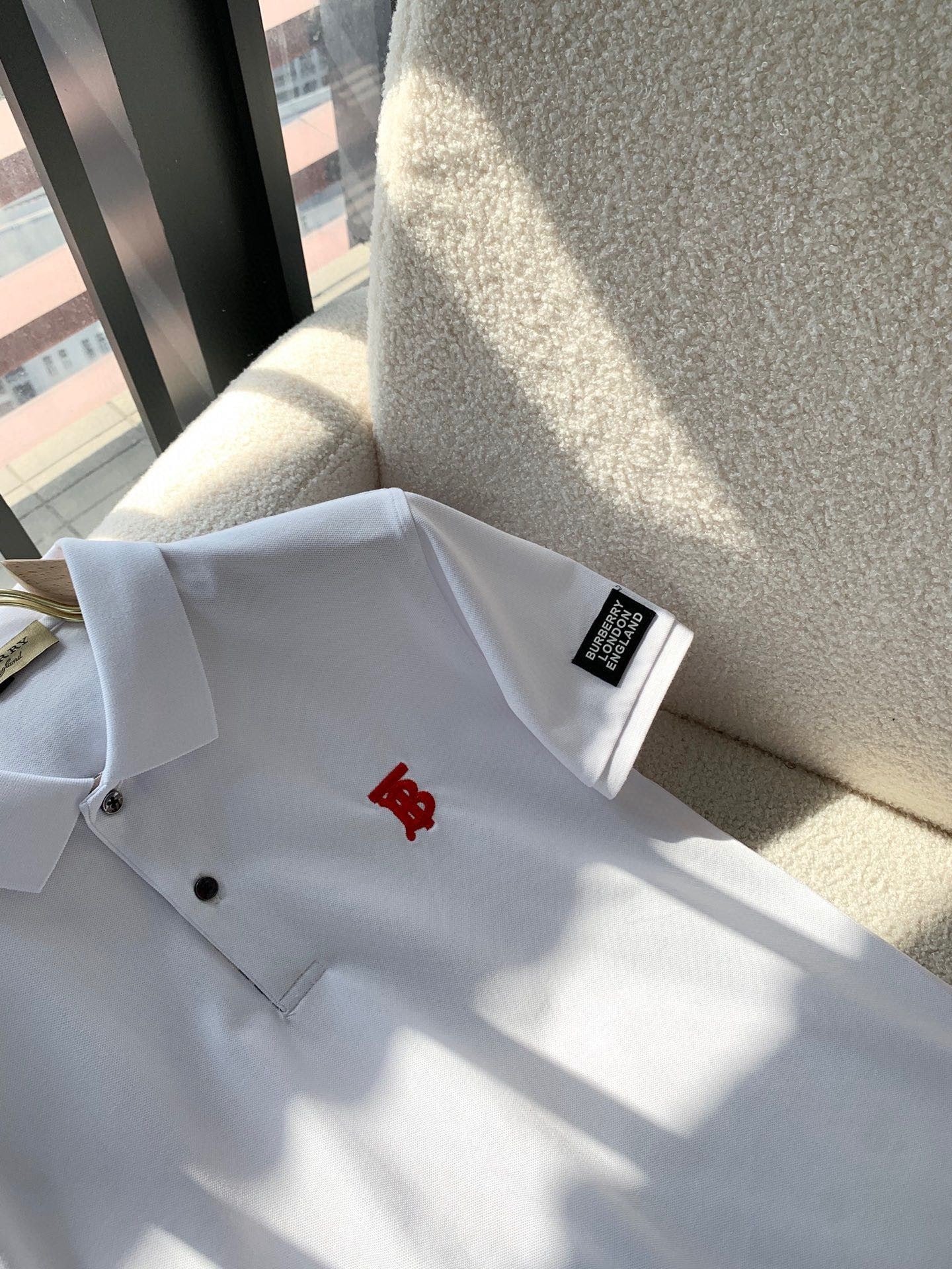 Logo Badge Cotton Polo Shirt White