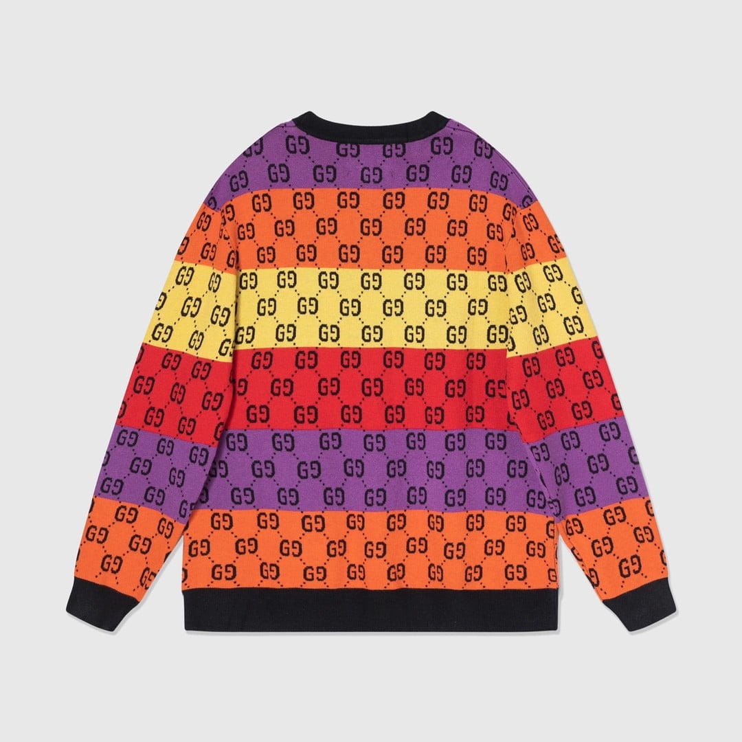 PERFORATED GG COTTON MULTI COLOUR CARDIGAN