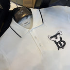 Rabbit Print Cotton Piqué Polo Shirt White