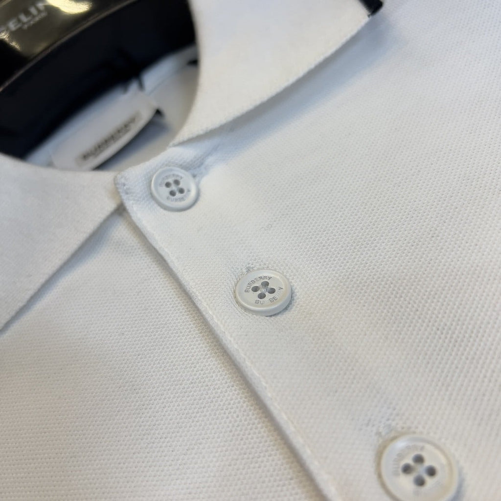 Rabbit Print Cotton Piqué Polo Shirt White