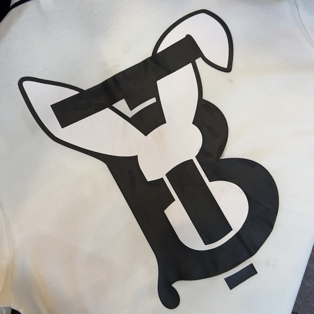 Rabbit Print Cotton Piqué Polo Shirt White