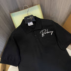 Embroidered Cotton Piqué Polo Shirt Black