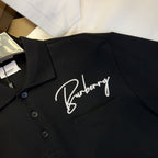 Embroidered Cotton Piqué Polo Shirt Black