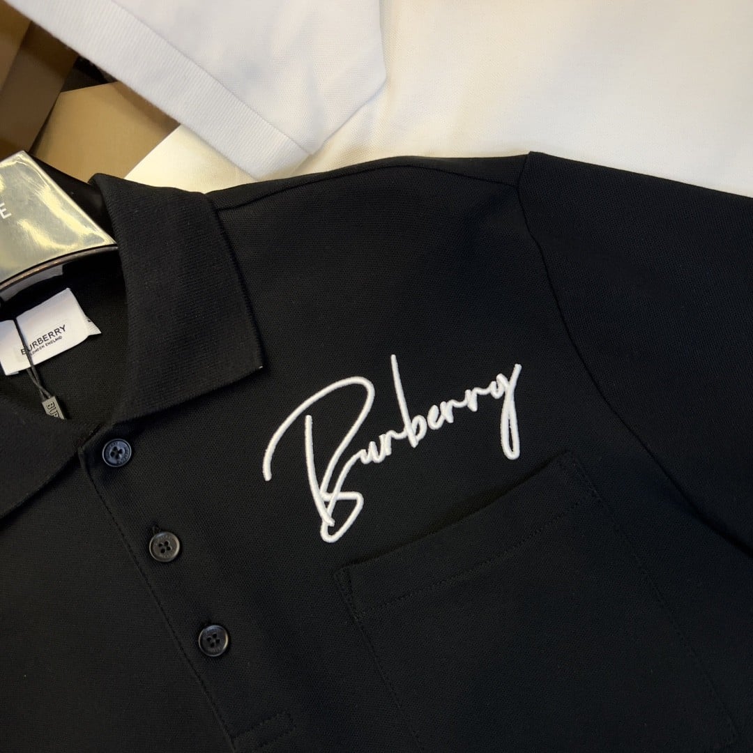 Embroidered Cotton Piqué Polo Shirt Black