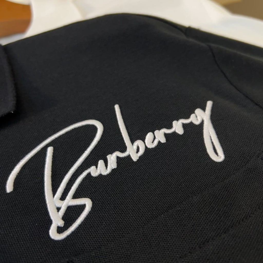 Embroidered Cotton Piqué Polo Shirt Black